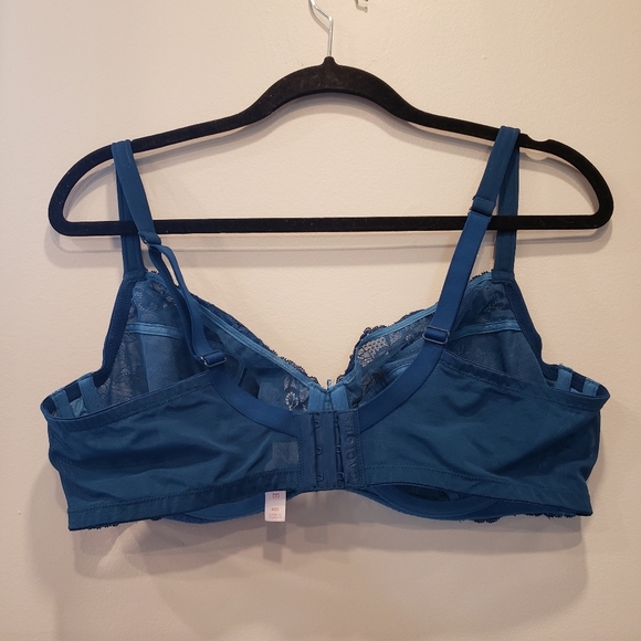 Cacique Deep Teal Blue Unlined Full Coverage Underwire Bra - Sz 42D US - Picture 2 of 6